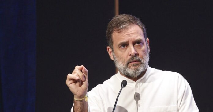 Congress Party leaders addressing media on threats against Rahul Gandhi