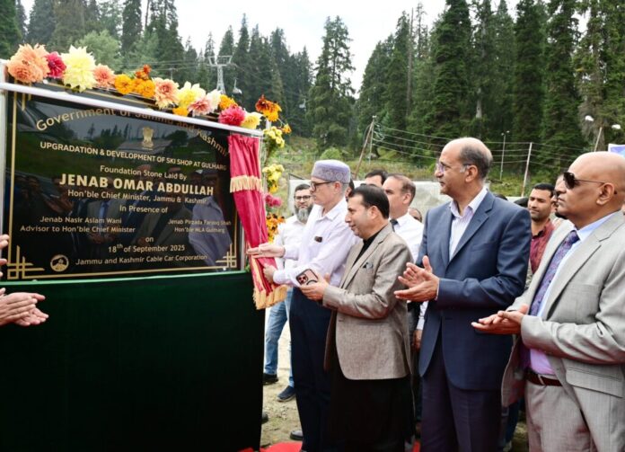 Chief Minister Omar Abdullah at the inauguration of Gulmarg Convention Centre