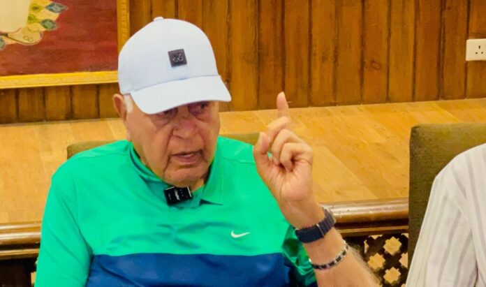 Farooq Abdullah speaking on tourism revival in Jammu and Kashmir