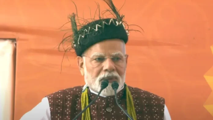 Prime Minister Narendra Modi addressing rally in Itanagar