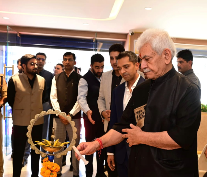 Lieutenant Governor Manoj Sinha inaugurating Dr. Agarwals Eye Hospital in Srinagar