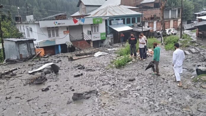 Damage from cloudburst in Kishtwar's Chatroo area