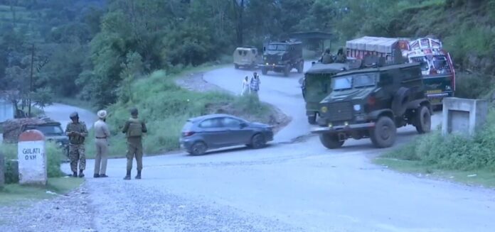 Security personnel along Rajouri-Poonch highway for Yatra