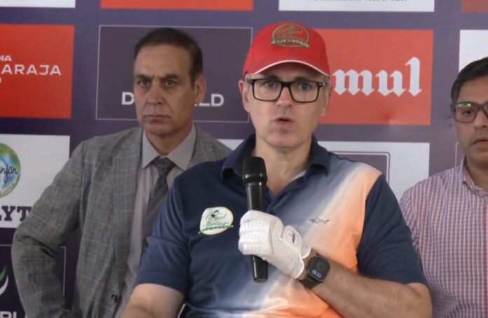 CM Omar Abdullah addressing reporters after Kulgam attack